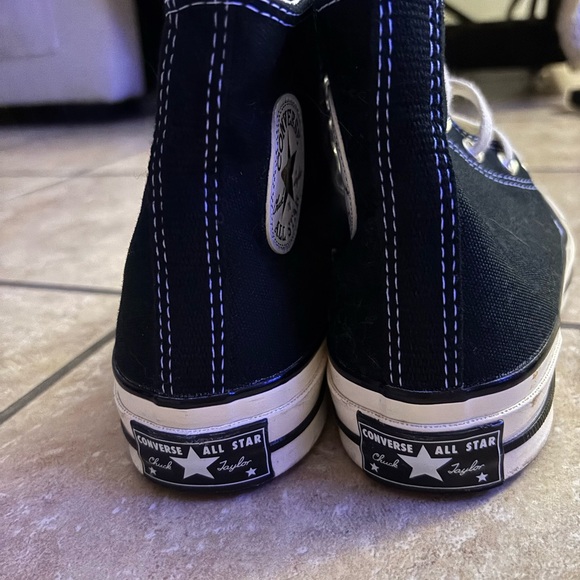 Converse Black High-Top Sneakers with White Accents - Picture 3 of 4